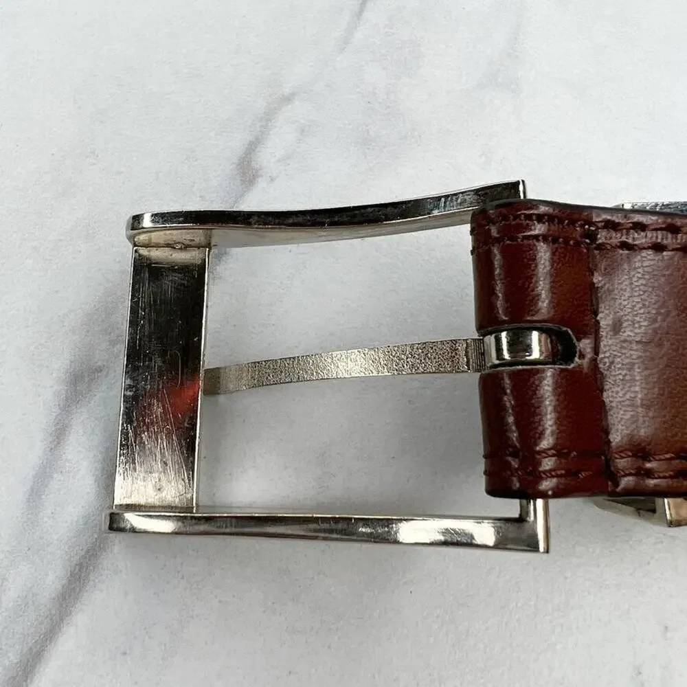 Brown Distressed Genuine Leather Belt Size 38 Mens